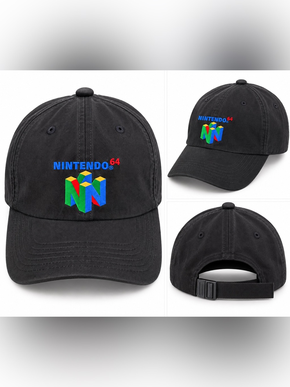 Nintendo Black Cap with Colorful N64 Logo